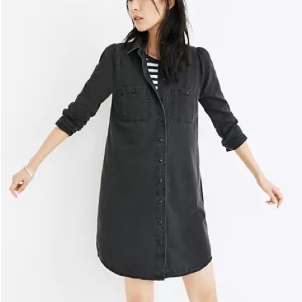 Madewell Black Denim Shirtdress